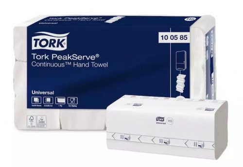 Tork kéztörlő H5 Peak Serve folyamatos adagolású Universal 1r., fehér, 410lap/csg, 12csg/# - 10