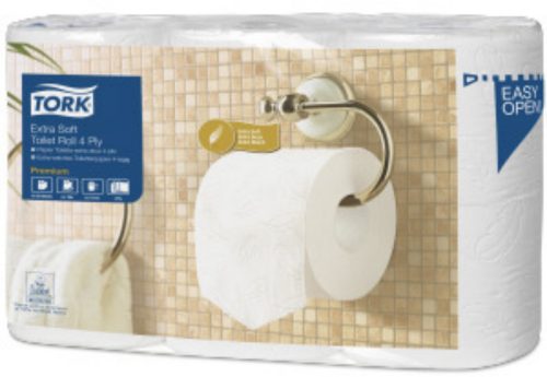 Tork toalettpapír T4 kistekercses Premium extra soft, 4r., fehér, 19,5m/tek, 153 lap, 6tek/csg,