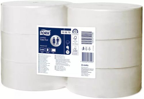 Tork toalettpapír T1 Jumbo Advanced - 2 r., fehér, 360m/tek, 6 tek/# - 120272