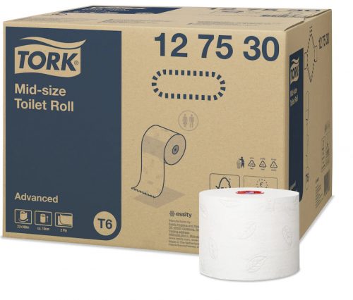 Tork toalettpapír T6 kompakt Advanced T6, 2r., extra fehér, 100m/tek, 27tek/# - 127530