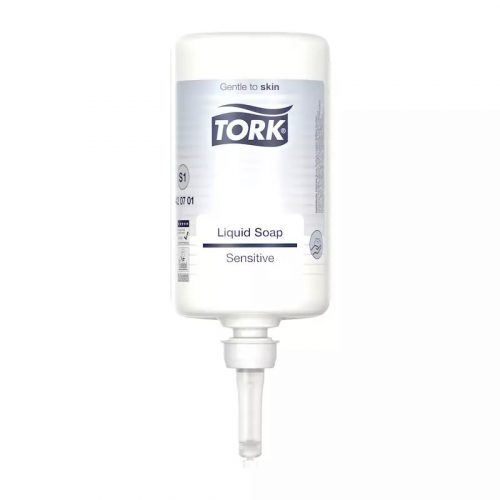 Tork folyékony szappan S1 Premium érzékeny bőrre, fehér, illat- és színezékmentes - 1L/db, 6db/