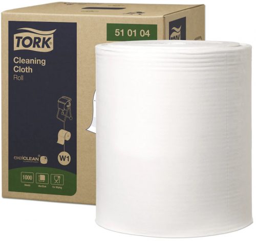 Torktisztítókendő W1 tekercses Premium, 1r., fehér, 380m/tek, 1000lap/tek - 510104