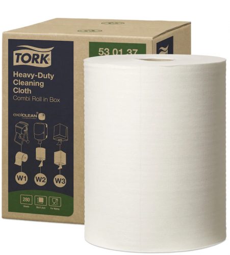 Tork ipari papír W1/W2/W3 Multipurpose Cloth 530 Uniroll, dobozos Kombi tekercses, fehér, 1r.,