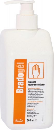 Bradogél kézfertőtlenítő gél pumpás 500ml (10db/#) - 5997001770313