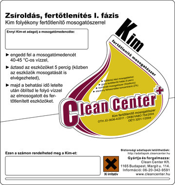 Clean Center Kim I. fázis kísérőmatrica