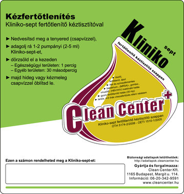 Clean Center Kliniko-sept kísérőmatrica