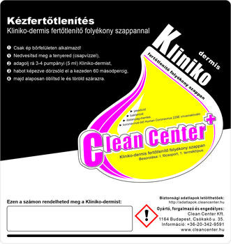 Clean Center Kliniko-dermis kísérőmatrica