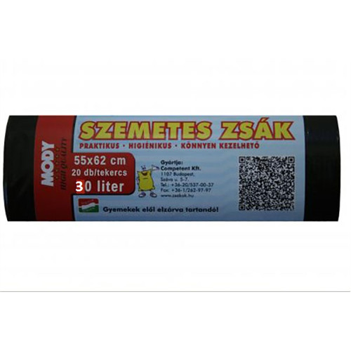 Szemeteszsák Mody (55X65, 50L, 20db/tek, 25tek/#) - 5999883231456