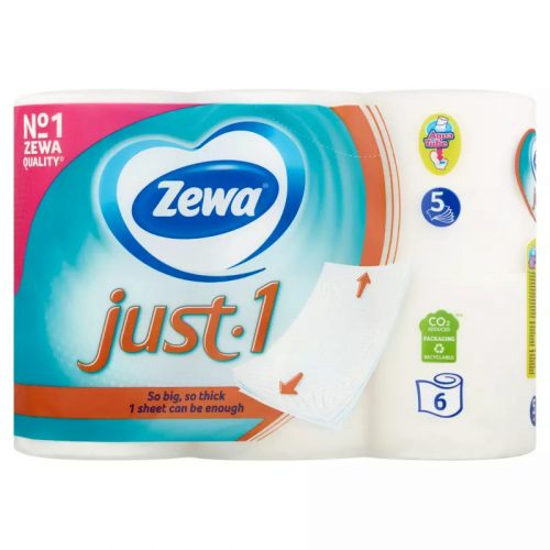 Zewa toalettpapír 5r., 70lap/tek, 6tek/csg, 7csg/karton, Just 1